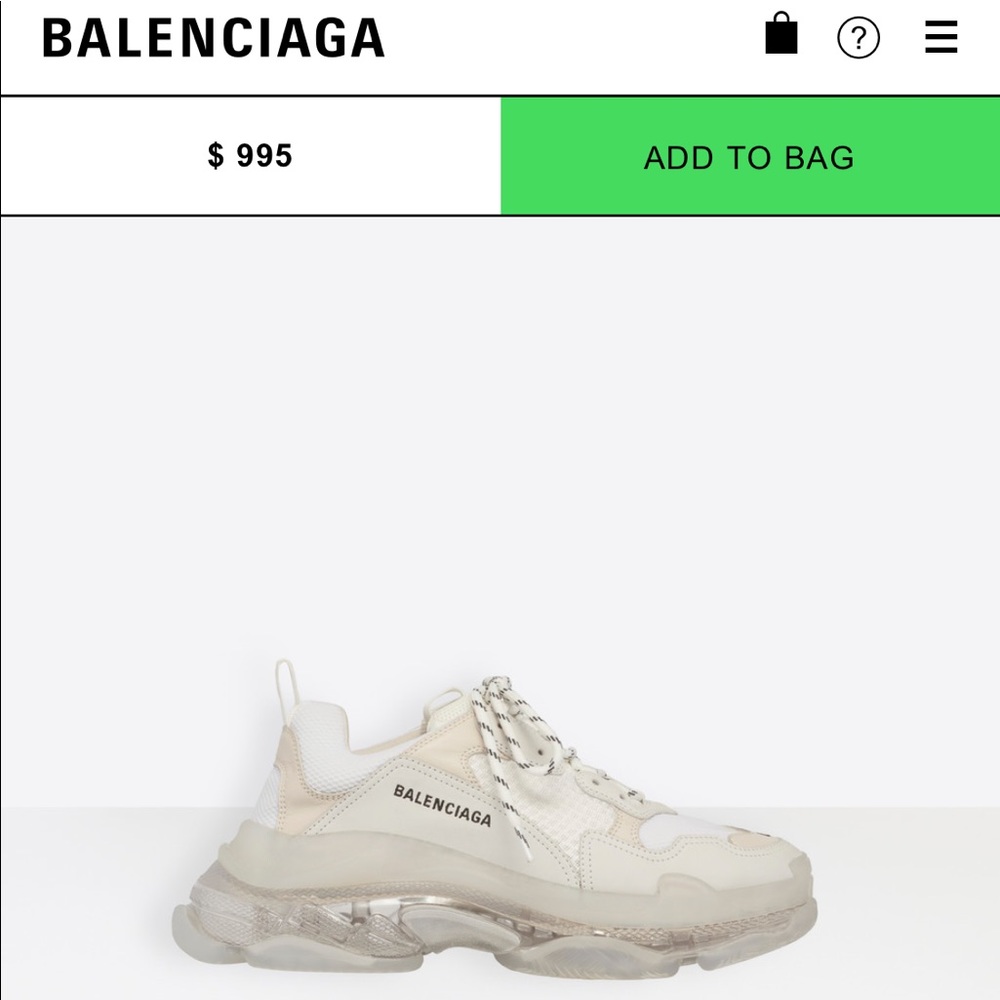 Balenciaga  Triple s clear sole sneakers in white